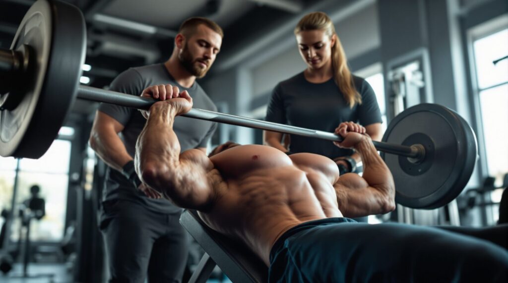 developpé couché incliné