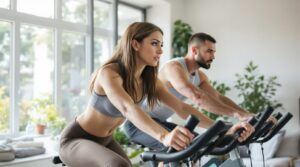 exercice sur home trainer