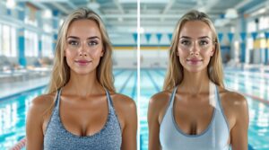 natation corps avant apres femme