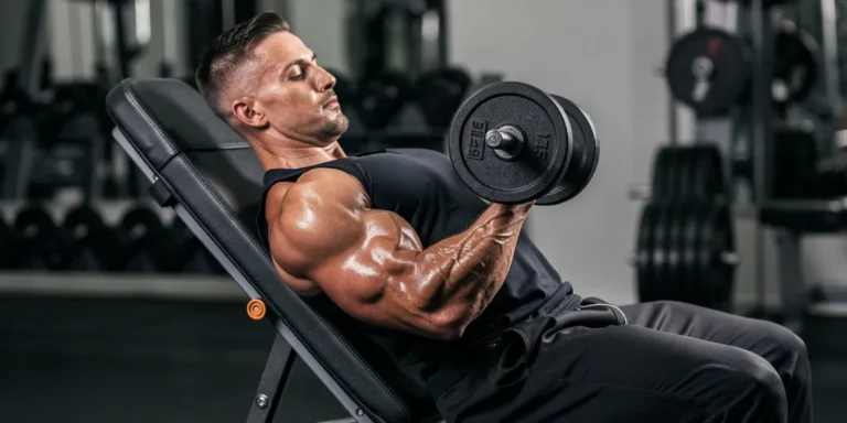 curl incliné sur banc