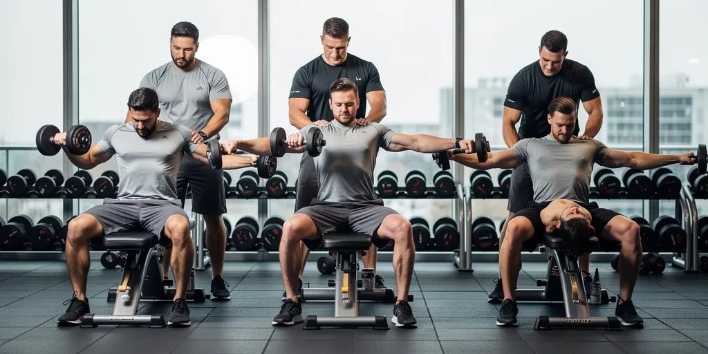 exercice dos haltere banc