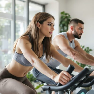 exercice sur home trainer