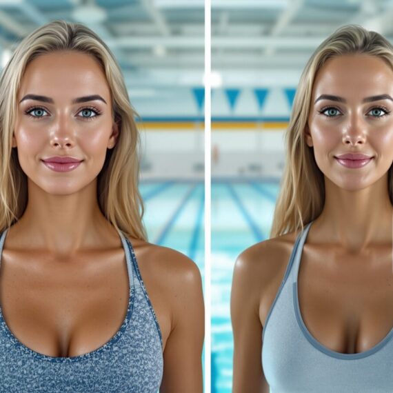 natation corps avant apres femme